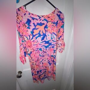 Lilly Pulitzer swirling sea dress size small vibrant, cute summer dress